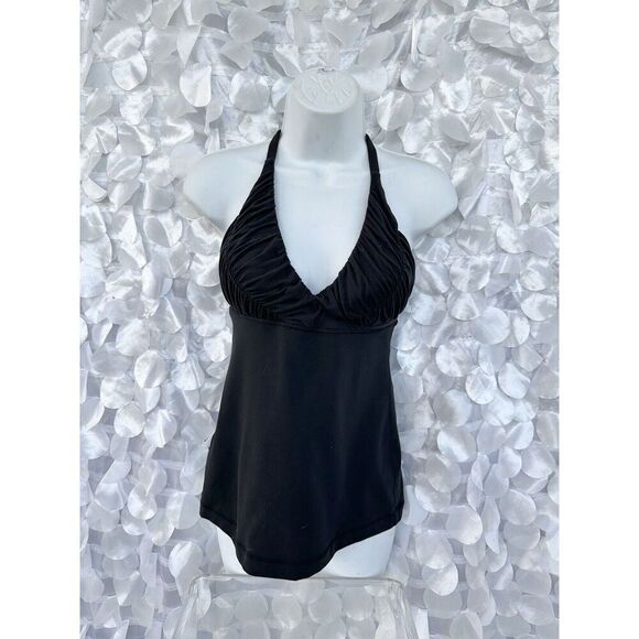 Lululemon Black RUCHED camisole XS Bra Top Yoga Workout Padded Club wear - Picture 2 of 9